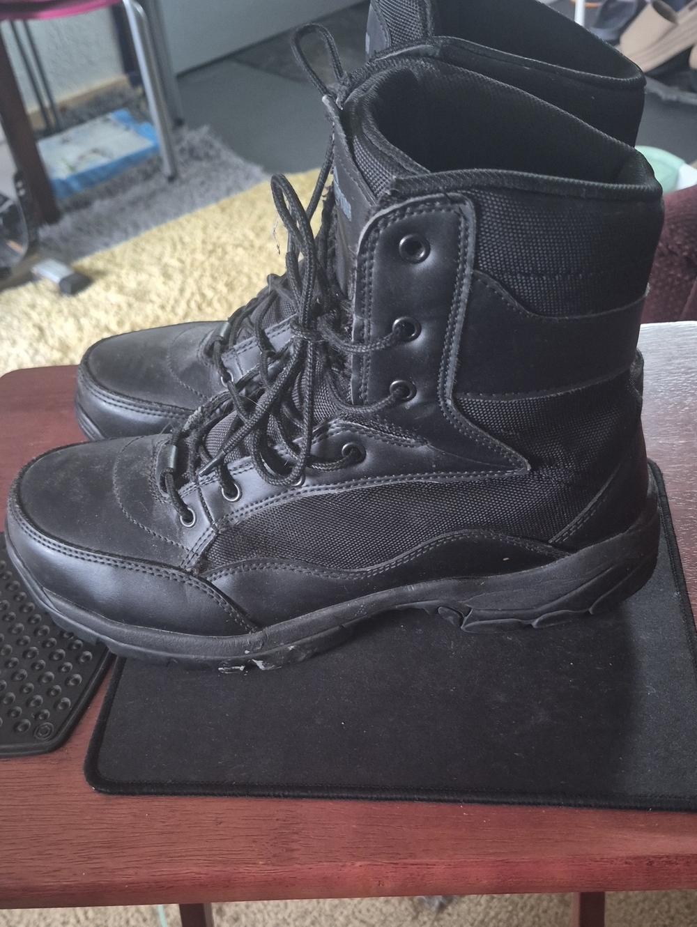 Interceptor Black Men's Lace-Up Boots Sz 11